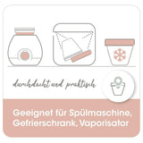 Pots pour lait maternel NIP First Moments 150 ml, 4 pièces : empilables et étanches Accessoires Alimentation et Allaitement Bebe Naty Shop