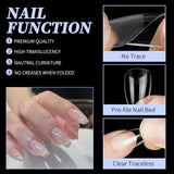 Ongles artificiels courts 500 pièces bouts d'ongles à couverture complète en gel souple pour ongles en gel 12 tailles bouts d'ongles pré-polis pour ongles en gel Ongles artificiels courts Extensions d'ongles de cercueil avec boîte