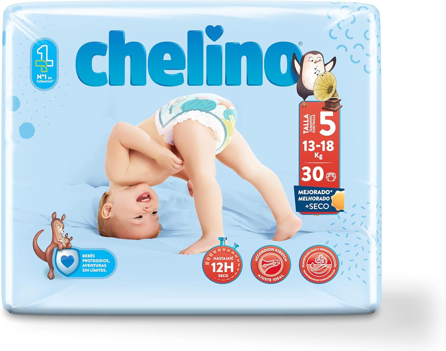 Couches Indas Fashion & Love, Junior T 5 pour 13-18 kg, (30 pièces)