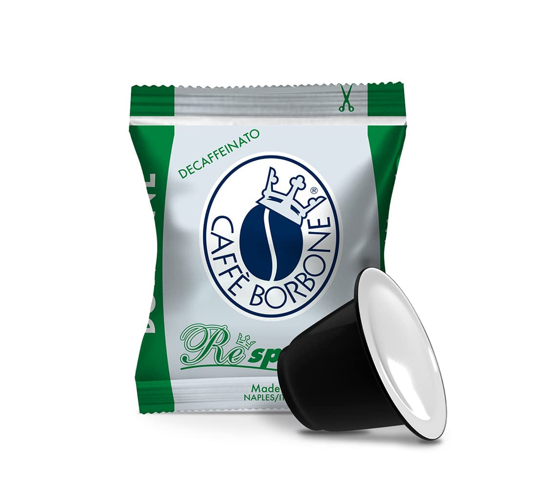 Caffè Borbone Kaffee Kapseln Respresso, Blaue Mischung, 100 stück & Kaffee Kapseln Respresso, Entkofeinierte Dek Mischung - 100 stück - Compatible avec Häuslichen Kaffeemaschinen Nespresso®*