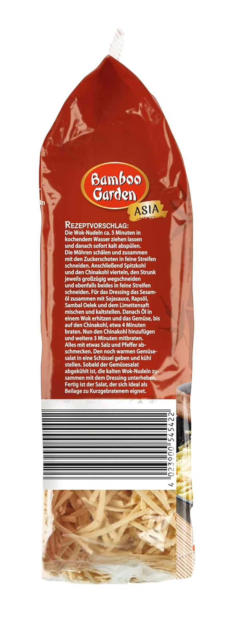 Jardin de Bambou - Nouilles Wok | Nouilles instantanées à l'œuf | Mélanger, aucune pré-cuisson nécessaire | Pour les plats asiatiques au wok | 250 g dans un sachet