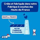 - Couche taille 1 (2-5 kg) – saine et extrêmement absorbante – étanche 12 heures – ohne unerwünschte Substanzen – fabriquée en France – prix abordable – 120 couches jetables