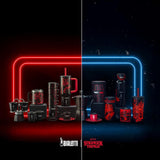 Bialetti Moka Express Stranger Things Cafetière 3 tasses, Bouton musique avec fonction de chargement USB-C, Ne convient pas aux plaques à induction, 3 tasses (130 ml), Noir