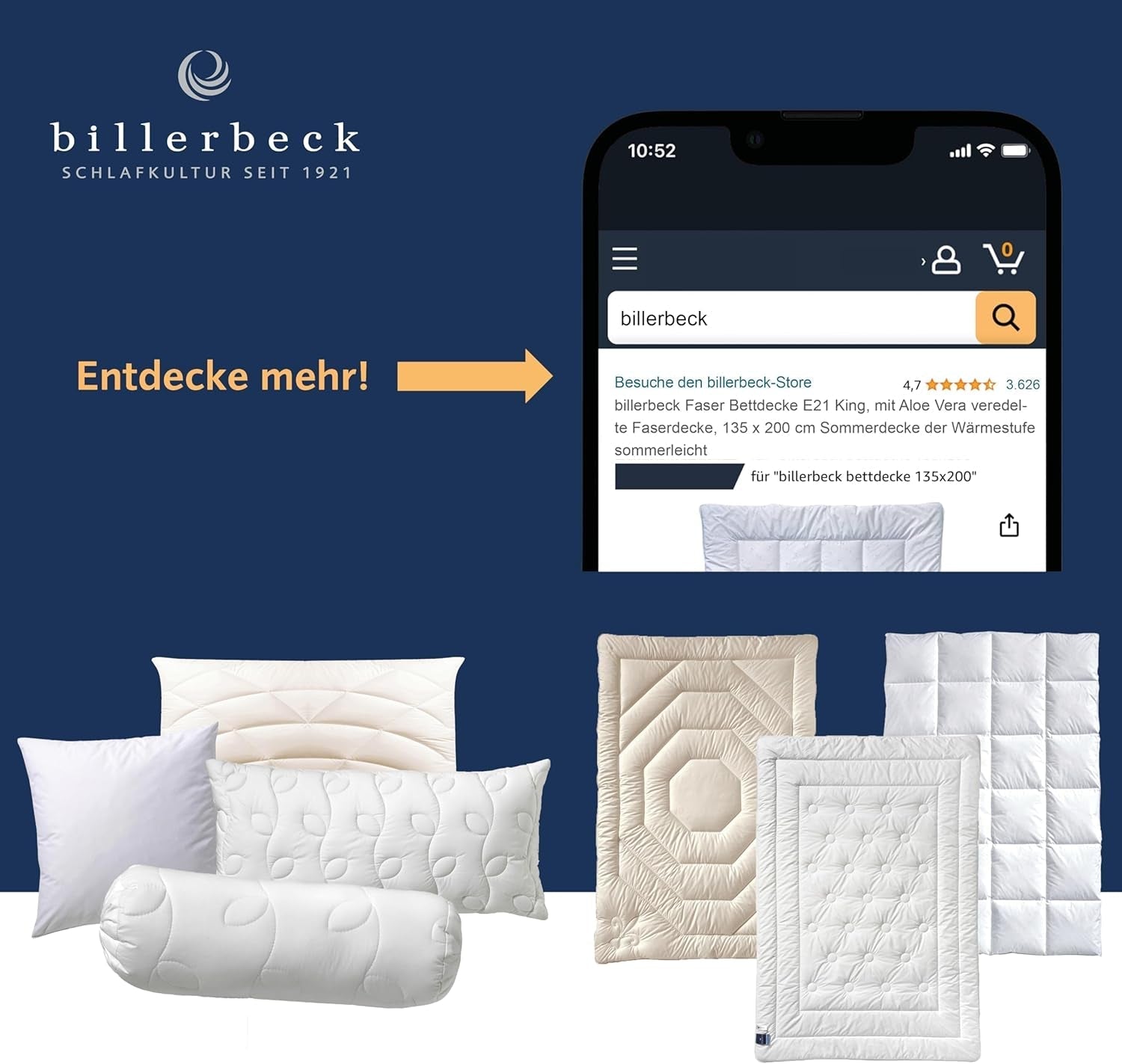 Couette Billerbeck Lina Superlight - Couette en lin - 155 X 220 Cm - Couette d'été, couette rafraîchissante, couette d'été légère - 70% lin, 30% coton, blanc Couettes et couettes Naty Shop