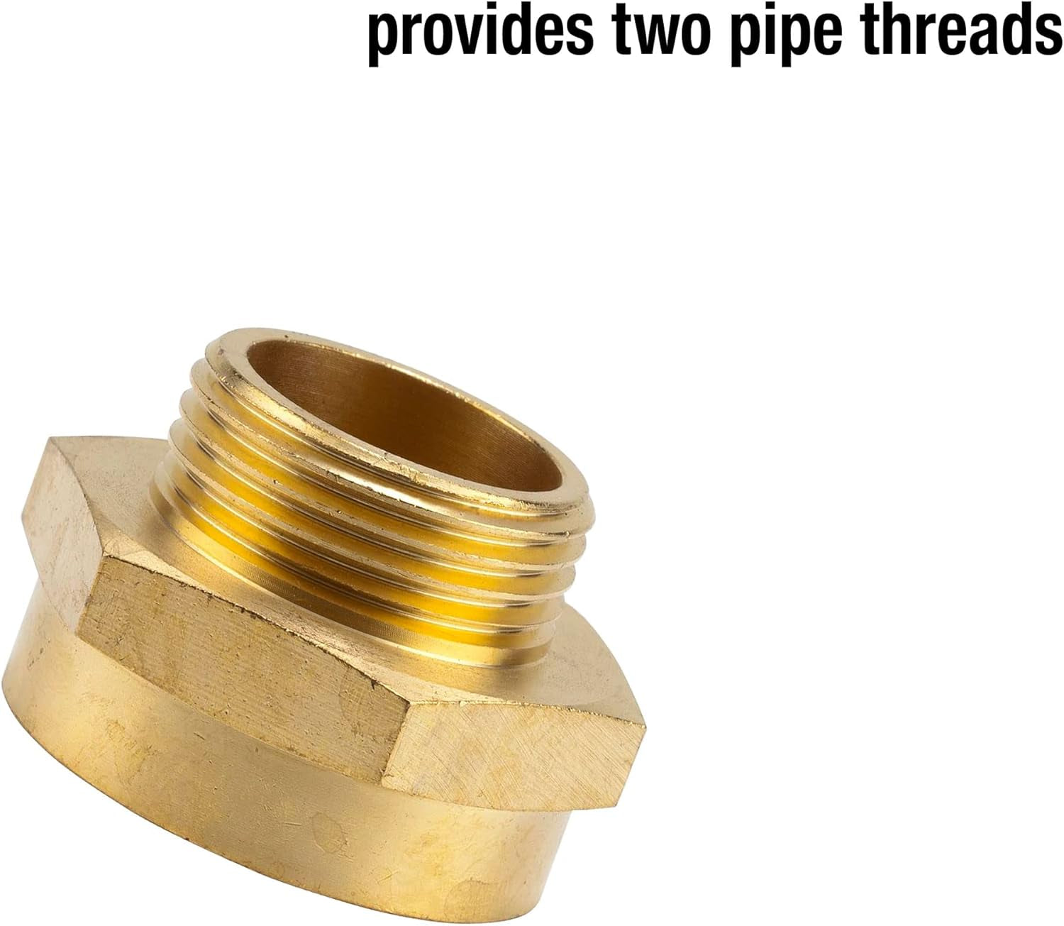 Mamelon fileté de réduction en laiton Gardena : connecteur en laiton pour réducteur fileté, par exemple pour les pompes, filetage externe de 33,3 mm (G 1 pouce) / filetage interne de 42 mm (G 1 1/4 pouce) (7266-20)
