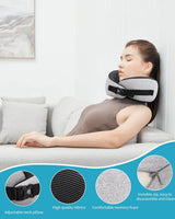 Oreiller cervical d'avion, oreiller de voyage en mousse à mémoire de forme, oreiller cervical pour adulte, oreiller d'avion réglable et lavable, oreiller de voyage ergonomique (gris) Oreillers orthopédiques cervicaux Naty Shop