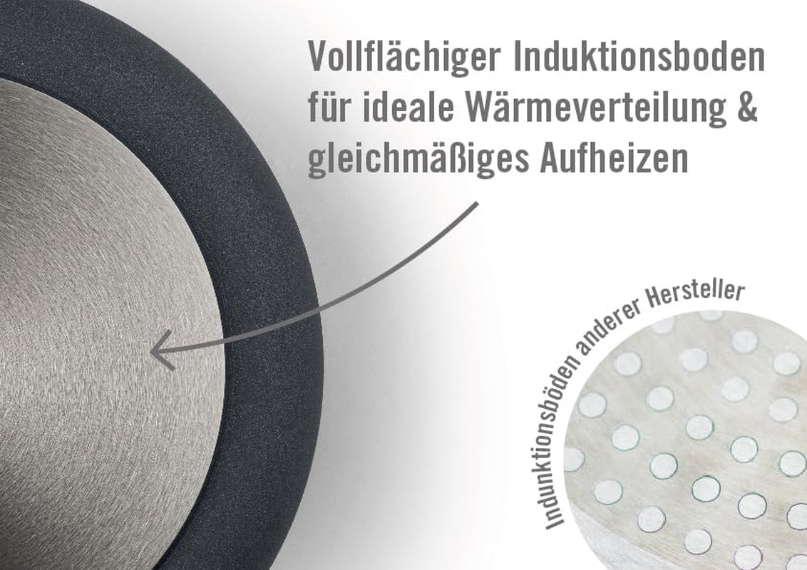 Poêle plate Woll Diamond Lite - Induction -, Ø 20 Cm, Hauteur 5 Cm, Avec poignée amovible - Convient à tous types de feux, Fonte d'aluminium, Revêtement antiadhésif Casseroles et poêles Naty Shop