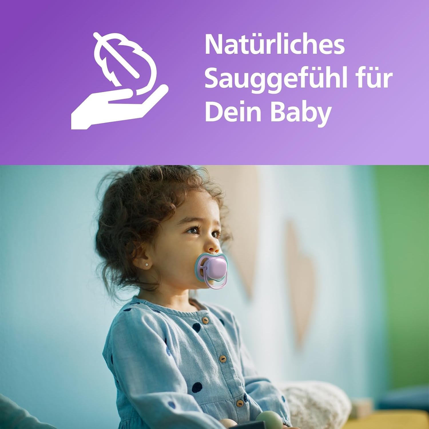 Sucette Philips Avent Ultra Air - lot de 2 sucettes respirantes sans BPA pour bébés à partir de 18 mois, comprenant étui de transport et stérilisation, Baleine/Baleine (Modèle SCF349/24)