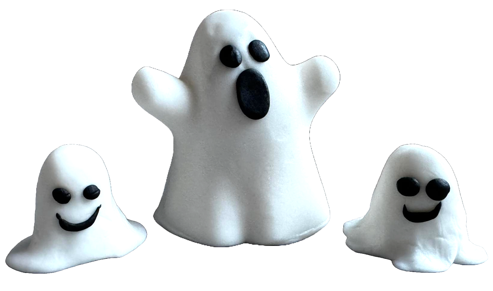 Lot de 3 décorations comestibles en pâte à sucre, Halloween, Décorations en pâte à sucre Famille Fantôme Naty Shop