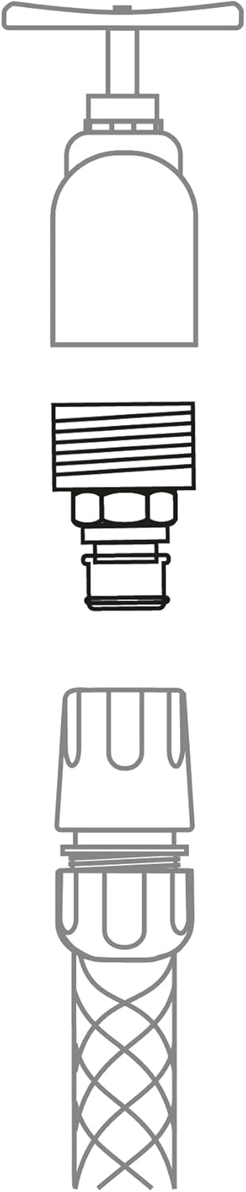 Amig - Adaptateur mâle pour raccordement de robinet 3/4 pouces | Raccordement rapide et facile pour les conduites d'eau | Connexion filetée | Plastique ABS et caoutchouc | Gris