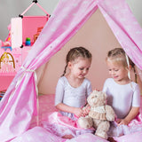 Etagère modulable Relaxdays pour chambre d'enfant, design château de princesse, plastique, meuble DIY avec portes, HL : 128 x 110 x 37 cm, rose