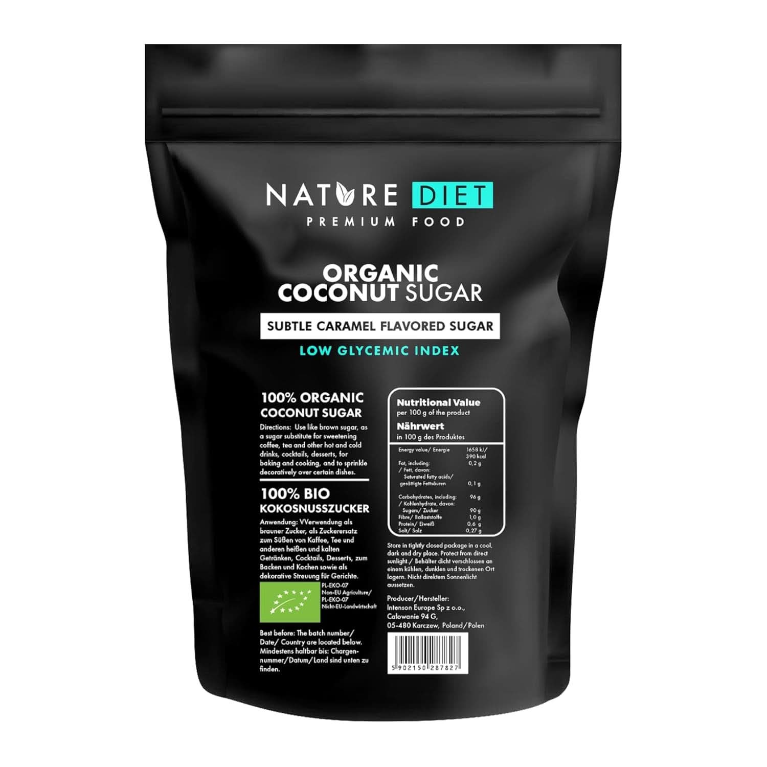 Sucre de coco bio, arôme caramel, 1,5 Kg Édulcorants Naty Shop