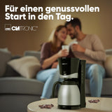 Cafetière Clatronic® avec thermos | pour 8 à 10 tasses de café | sans perte de température | cafetière avec filtre | 1 litre | Expresso | Cafetière filtre avec thermos | KA 3327 noir