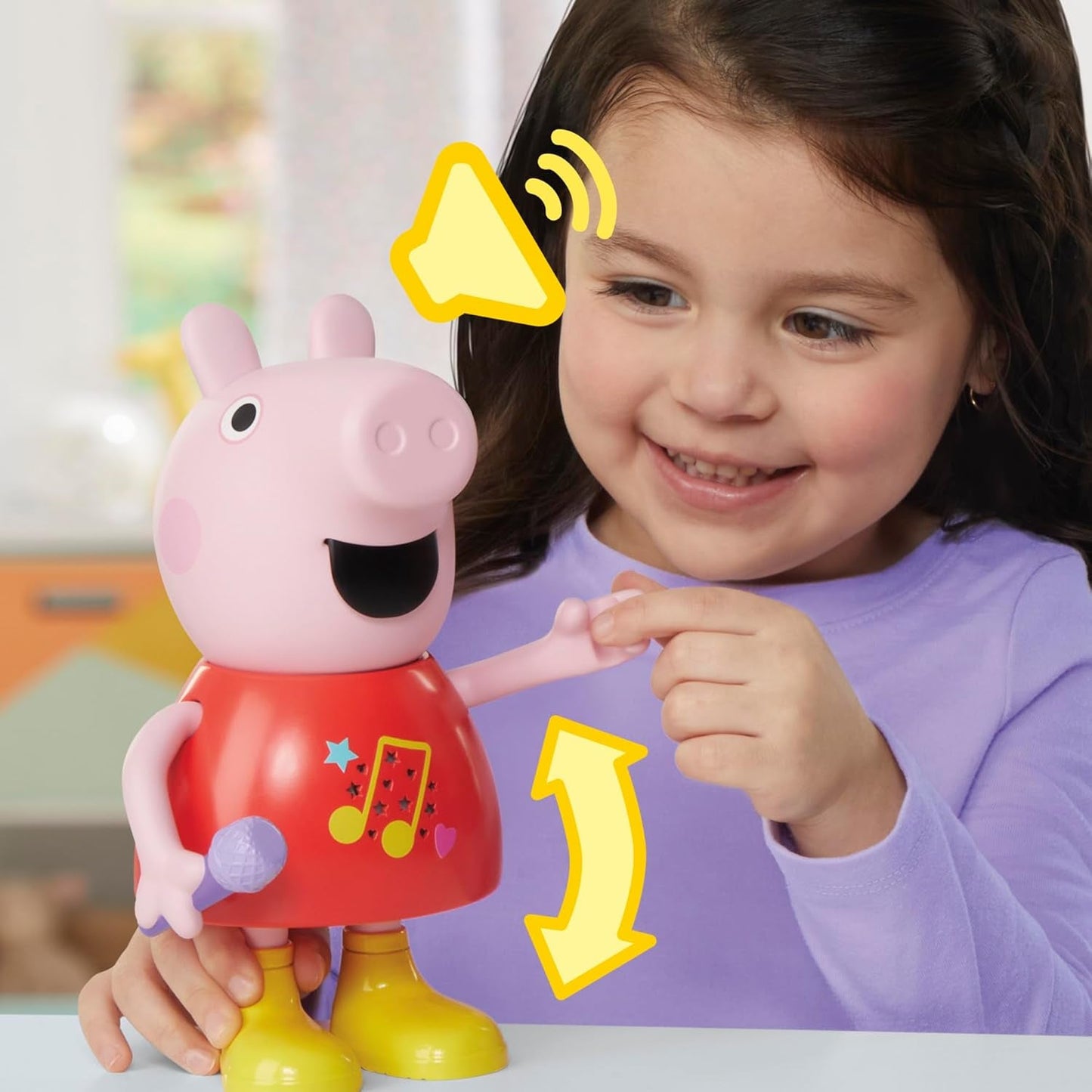 Poupée Peppa Pig, parlant et chantant, rose, 20 cm