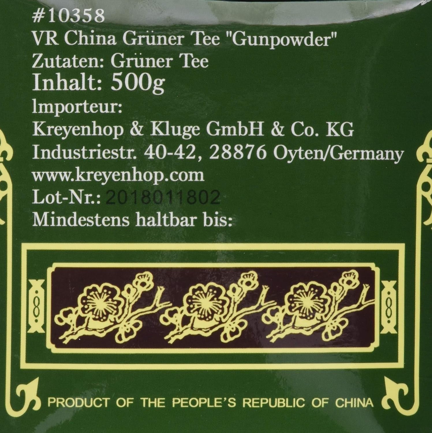 Thé vert, Gunpowder, Geroll (1 sachet de 500 g)