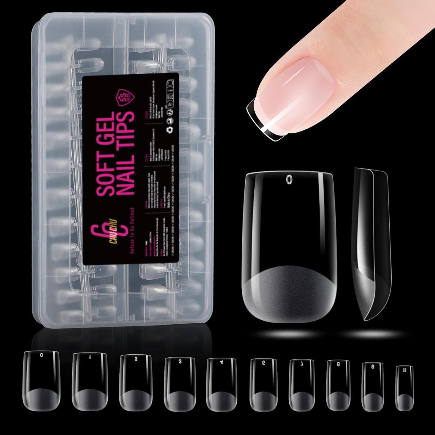 Types d'ongles en Gel moyen Ballerine, 504 pièces: pointes d'ongles en Gel PMMA, Extensions d'ongles, ongles artificiels, 12 tailles
