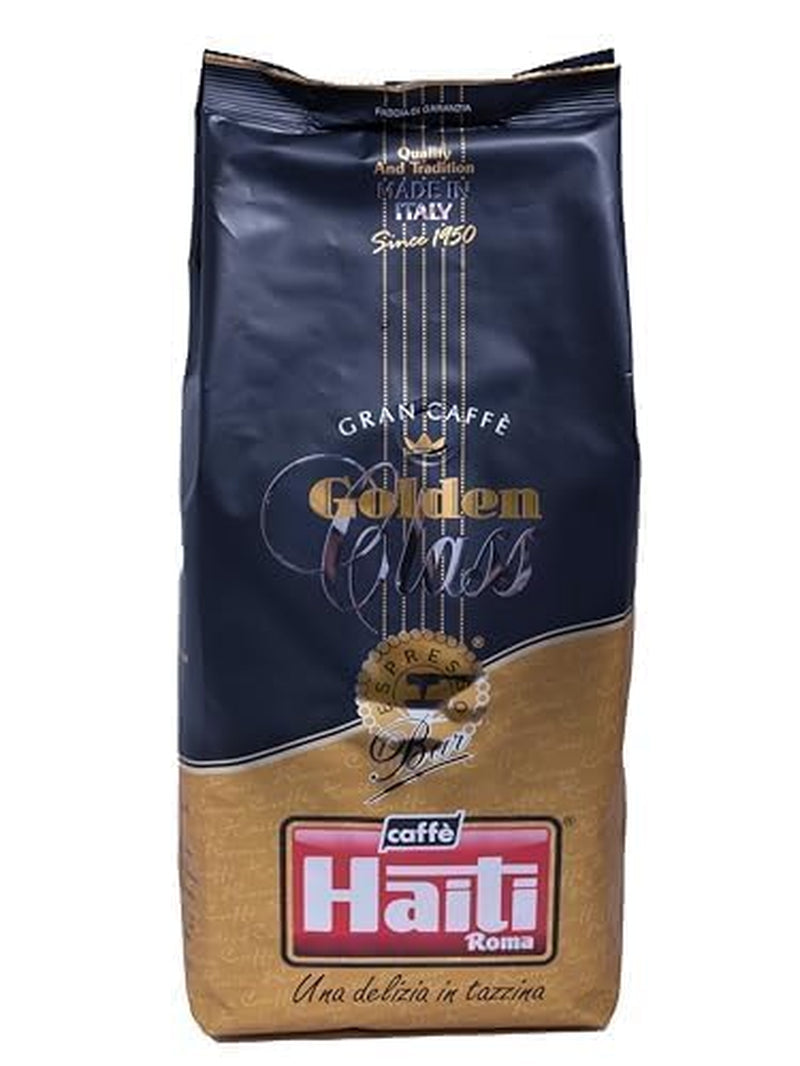 Café en grains Caffè Haiti Roma Gran Caffè Golden Class en paquets de 1 kg. Torréfaction artisanale italienne et mélange de qualité.