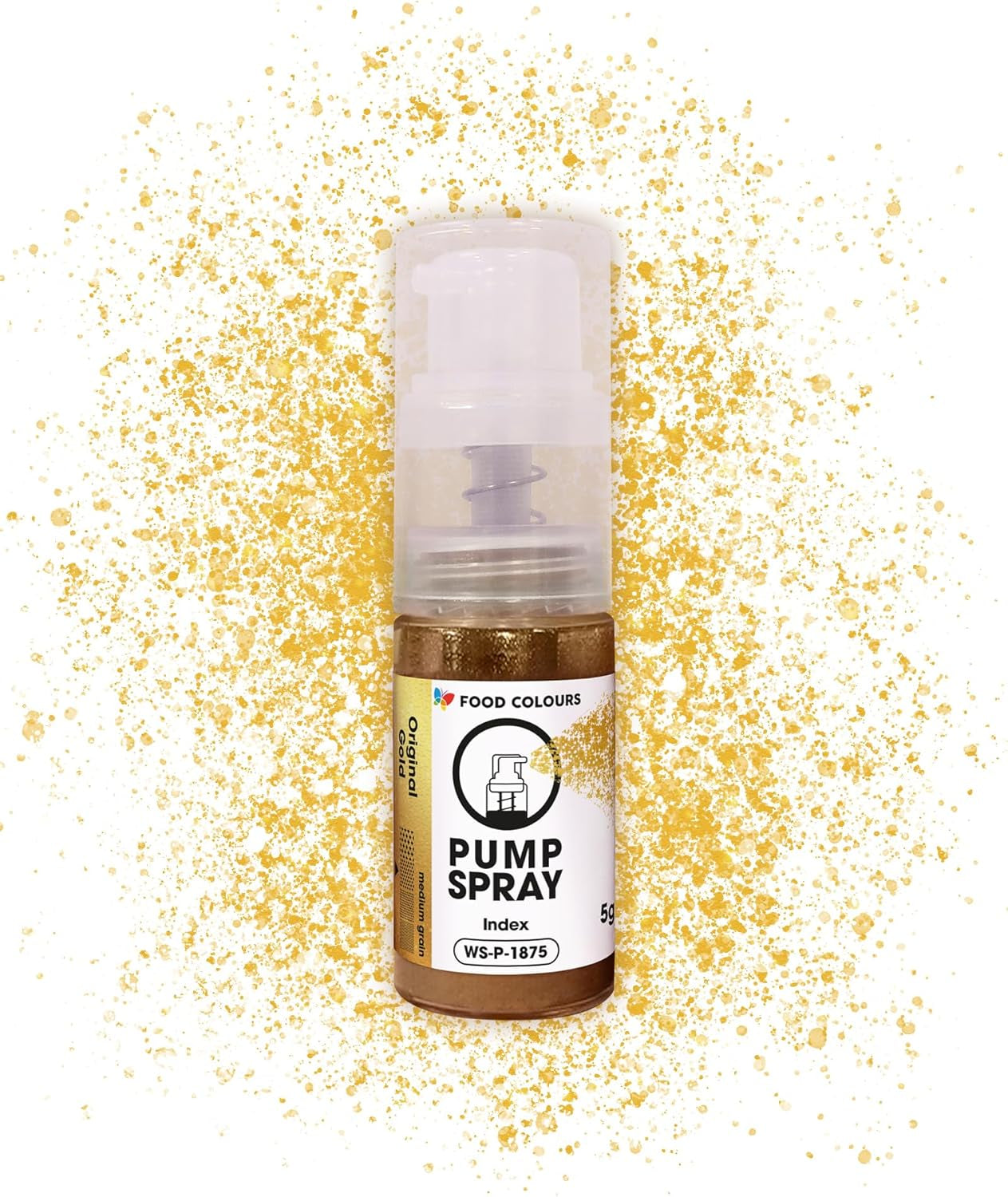 Spray alimentaire pailleté comestible NEW SILVER SHIMMERING Pompe 5G à poudre métallique pour une décoration rapide et efficace de gâteaux, crèmes, gelées, pralines, décorations en chocolat et sucre