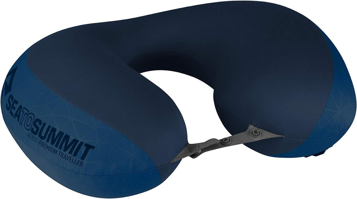 Sea to Summit - Oreiller de soutien lombaire Eros Premium - Oreiller de soutien gonflable - Soulagement du dos - Matériau polyester 50D - Sac de voyage compact - Service, voyage et excursions en voiture - Bleu marine - 93 g