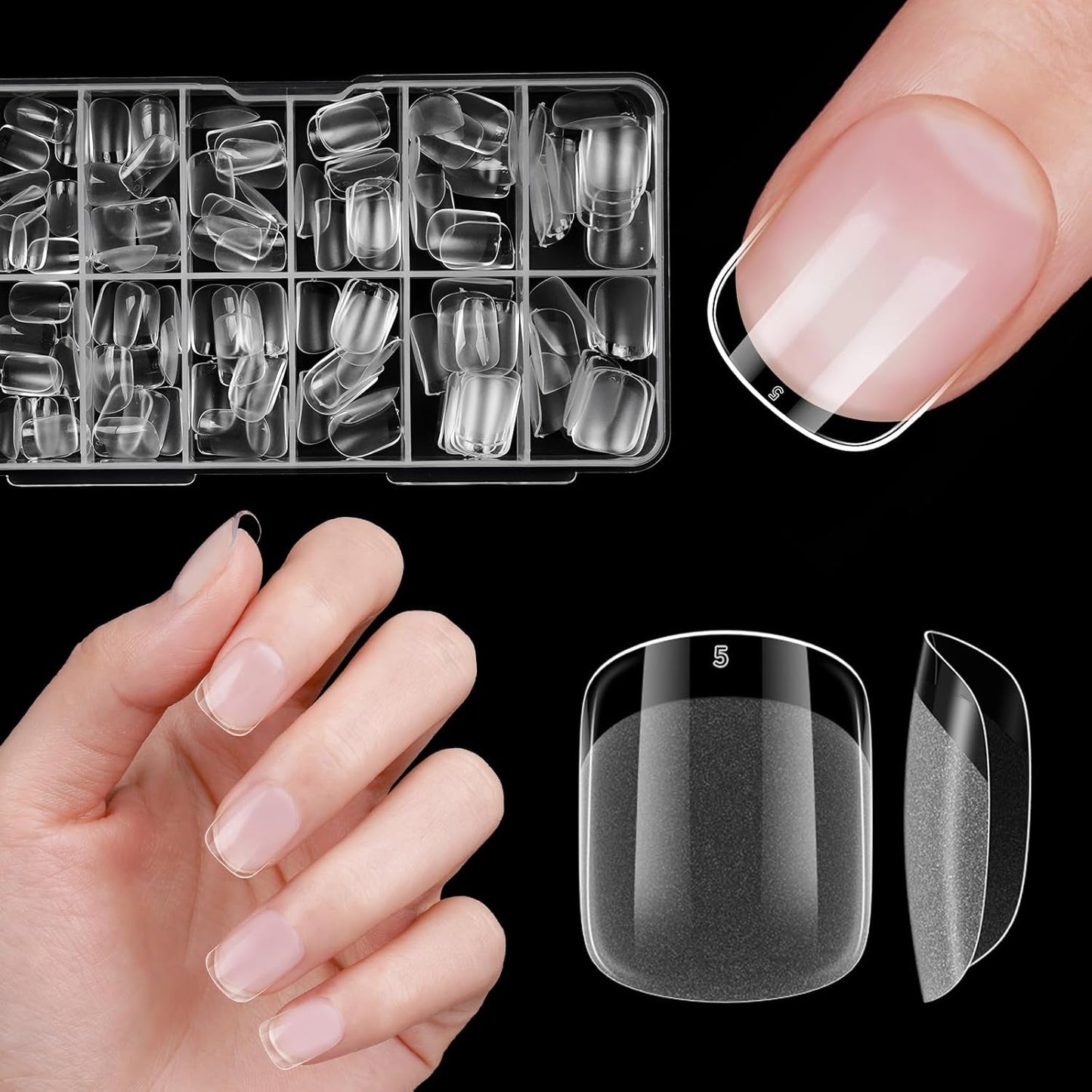 Faux ongles courts ballerine, 120 pièces, colle sur 12 tailles, ongles artificiels courts, Gel souple, couverture complète, pointes pour ongles courts en Gel S
