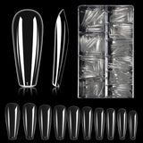 Types d'ongles, 500 pièces de faux ongles artificiels en acrylique avec boîte de rangement pour salons de manucure et bricolage à domicile, 10 tailles