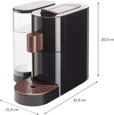 Machine à expresso à capsules K-FEE TWINS II pour café, thé et cacao | Machine à expresso pour grandes tasses | Chauffage rapide | Réservoir d'eau de 2,3 l | 19 barres | Cuivre noir