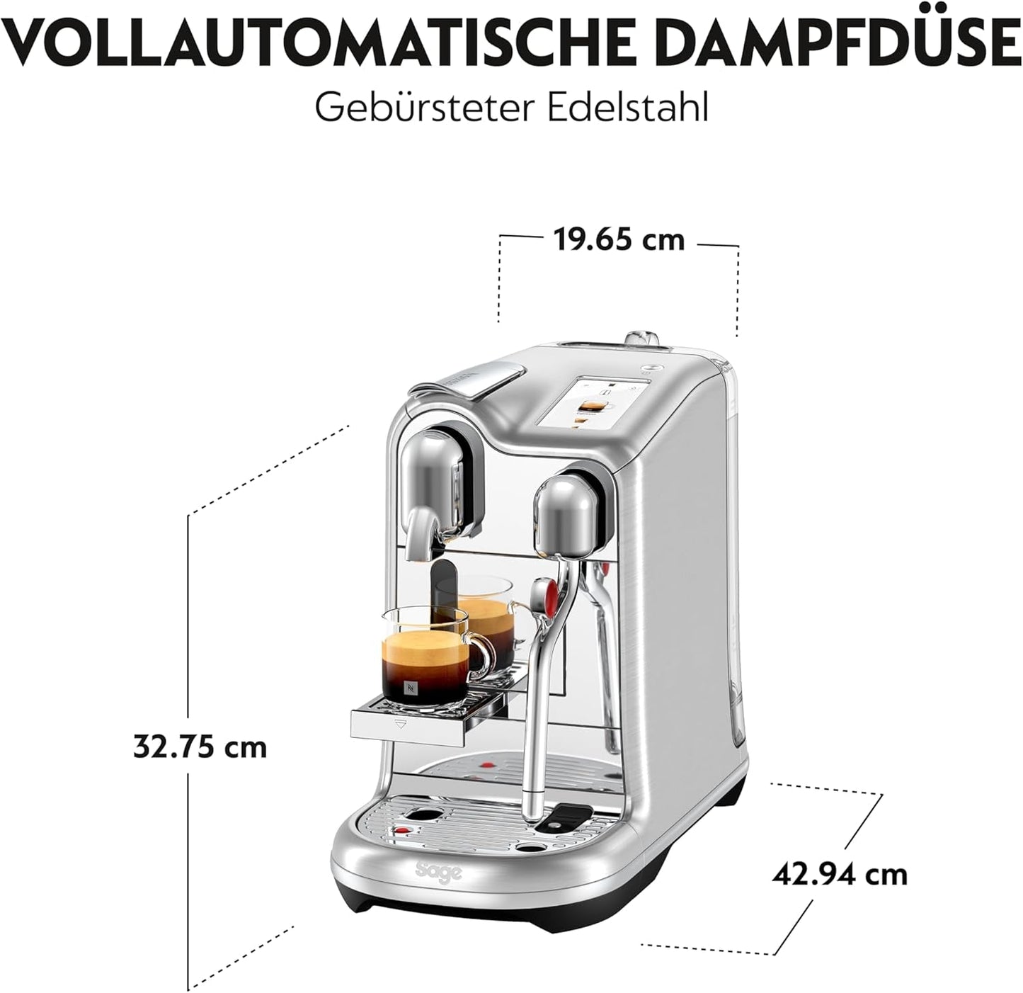 Machine à expresso Sage Nespresso Creatista Pro, acier inoxydable, acier inoxydable brossé