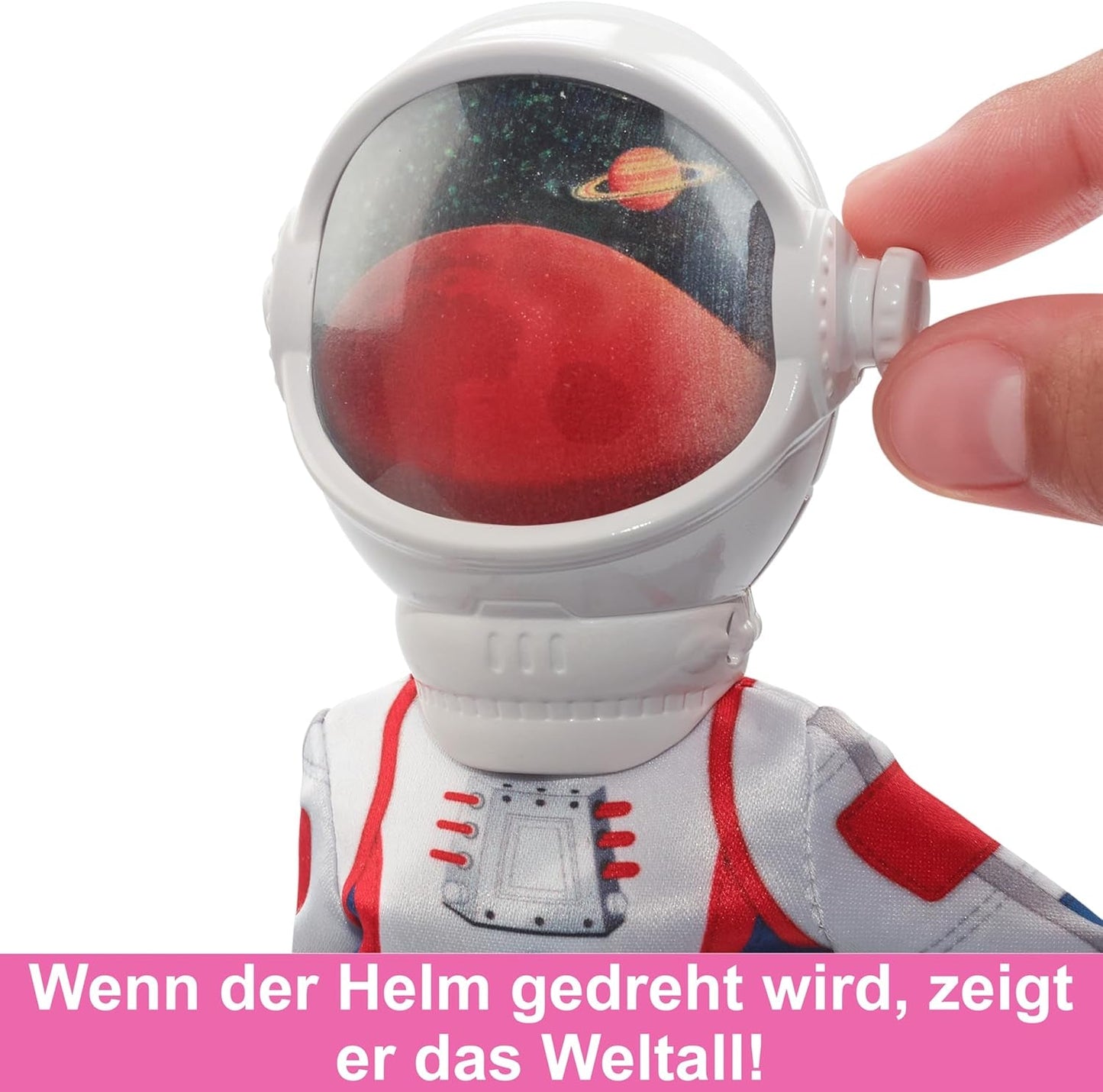 Poupée Barbie 65e anniversaire et 10 accessoires, ensemble astronaute poupée brune, rover à roues, casque spatial avec visière changeante et plus encore, HRG45