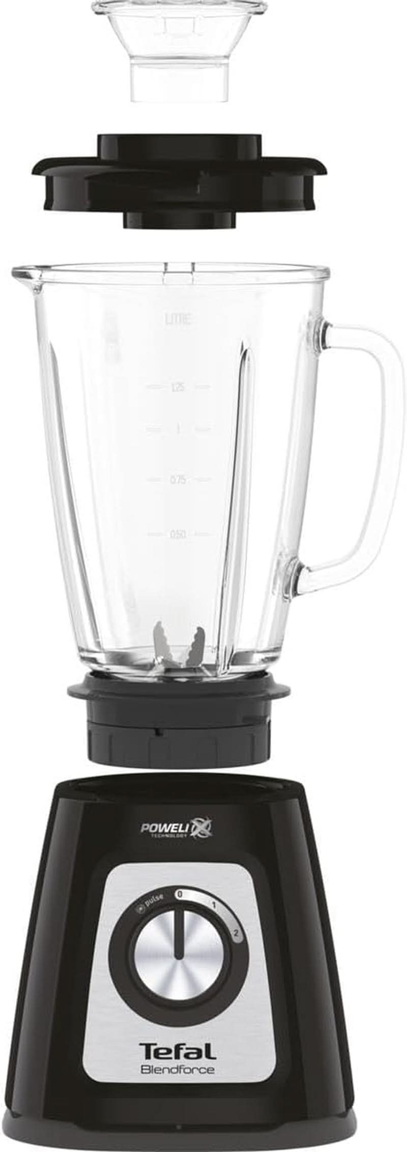 Tefal BL435831 BL4358 Batteur sur socle, Verre, 1,75 litres, Schwarz Kitchen Naty Shop