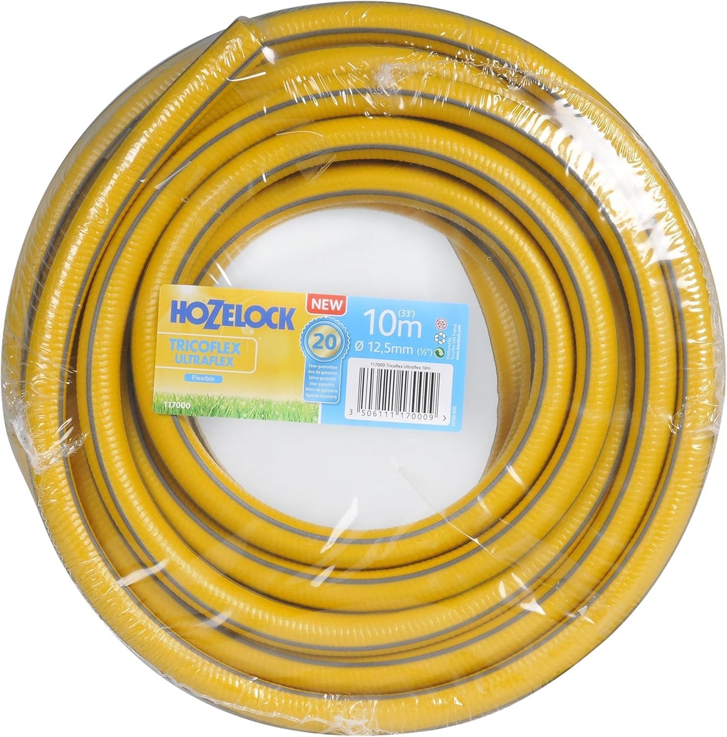HOZELOCK - Tuyau Tricoflex Ultraflex Ø 12,5 mm (1/2") 10 M : Tuyau d'arrosage flexible résistant aux intempéries, anti-torsion et anti-torsion en PVC recyclé à 40% [117000]