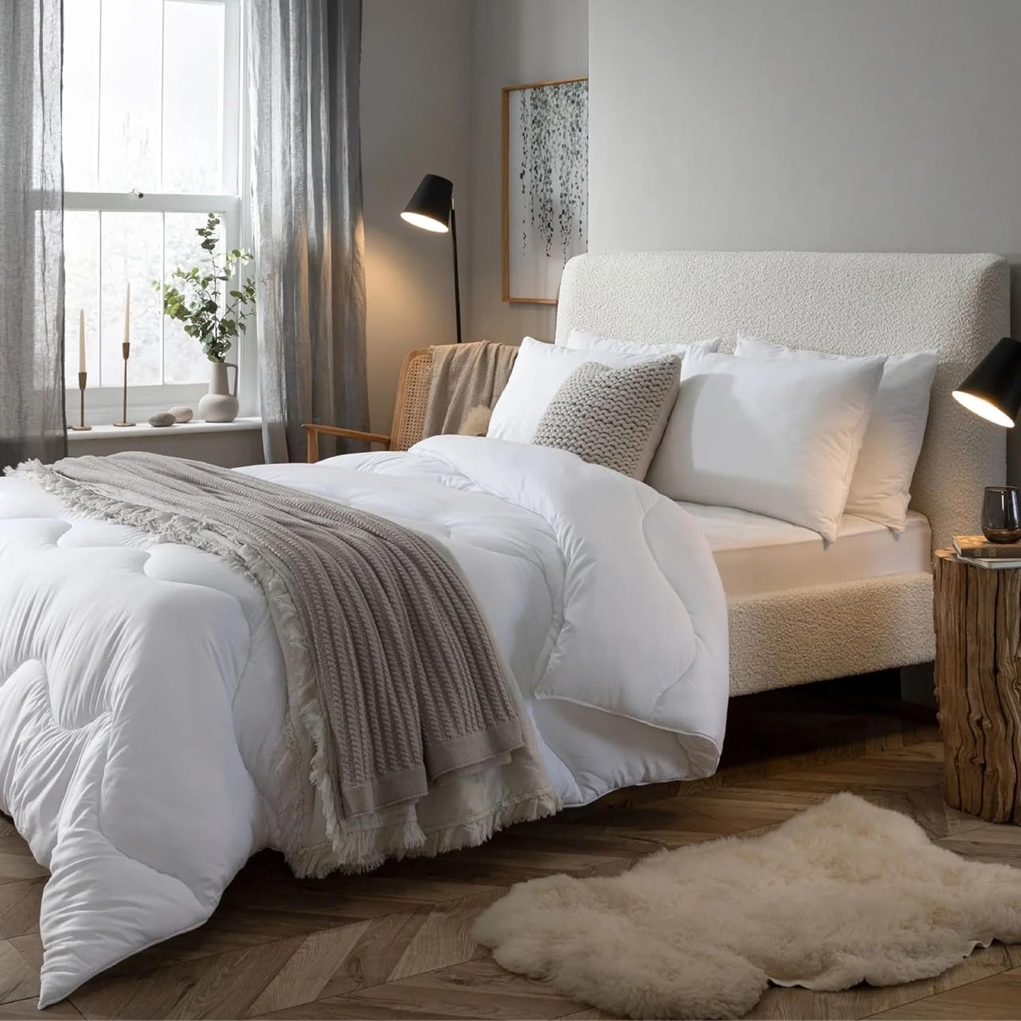 Naty Shop Couette double 4,5 Tog légère, hypoallergénique, chaude et lavable, pour lit double, housse de luxe de qualité hôtelière avec nos matériaux recyclés Naty Shop Quilts & Quilts