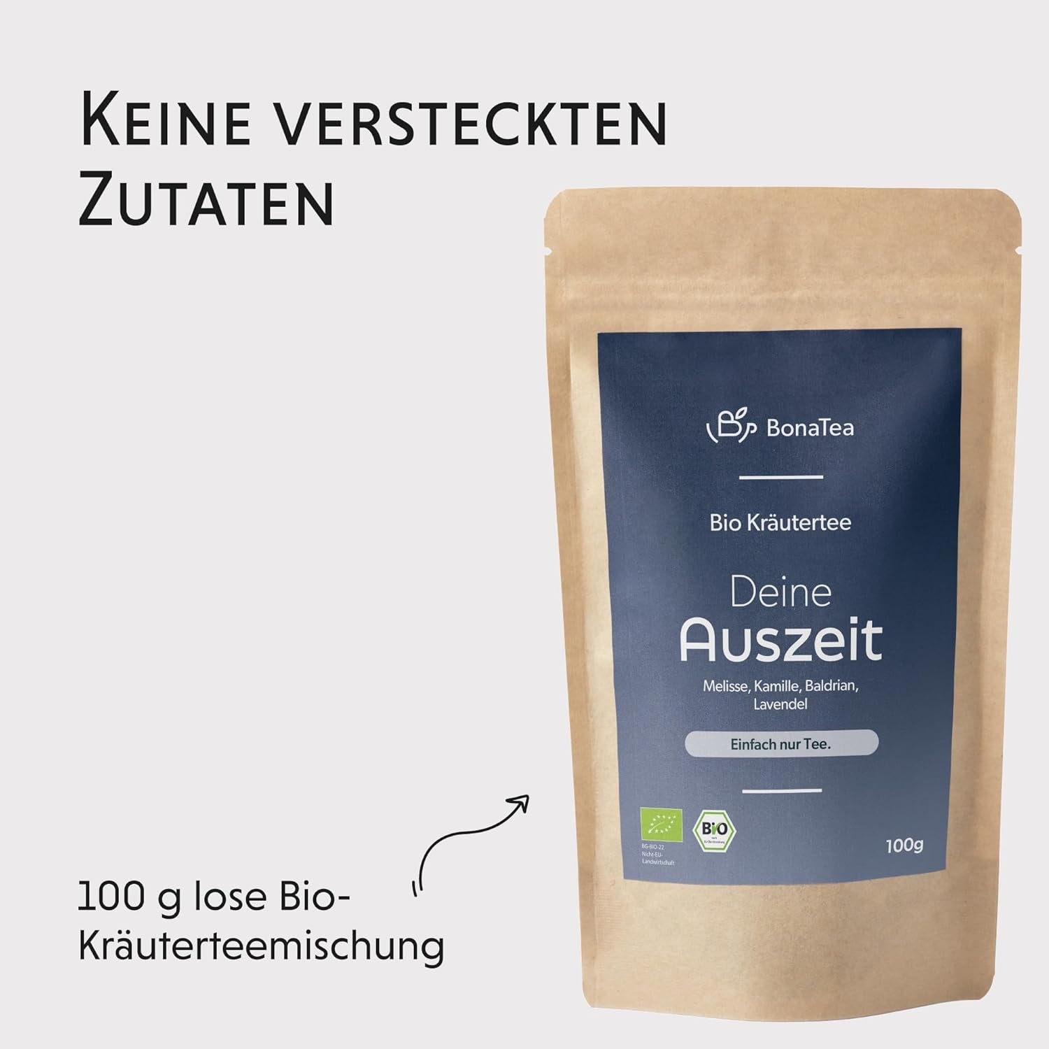 Thé du soir BIO 100 g - Votre pause avec valériane, lavande, mélisse, camomille, mélange de tisanes pour la détente du soir