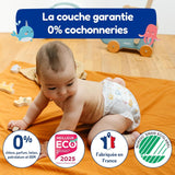 - Taille de couche 4+ 9-20 kg – Ökologische Babywaidern – natürliche Babypflege, hypoallergen, ohne Parfüm und auslaufsicher – hermestellung in Frankreich – 126 couches jetables – 1 mois