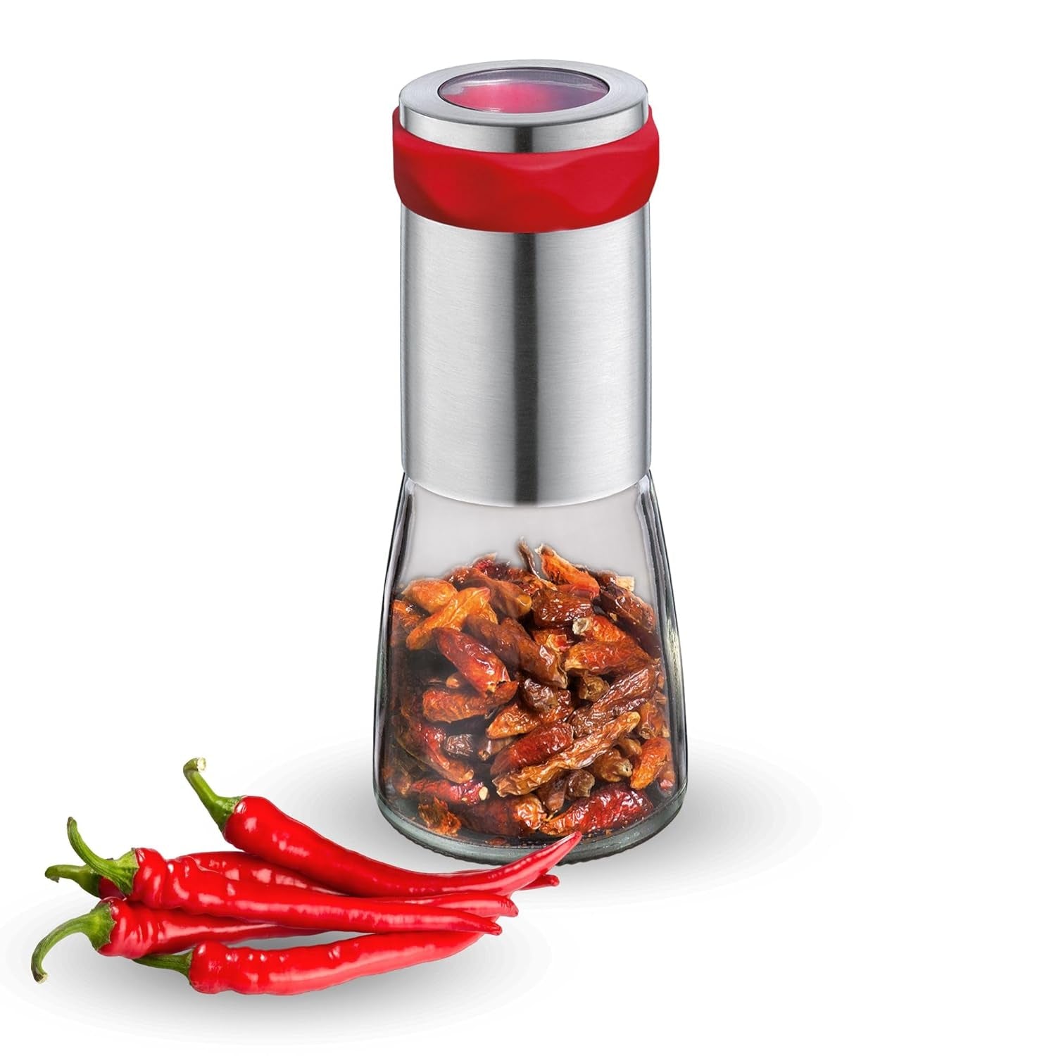 Moulin à piment Cilio PICCANTE, Ø 6,5 cm, H : 14,5 cm, avec couvercle fermant Moulins et Trancheuses Naty Shop Default Title
