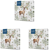 PAW - Serviettes 3 épaisseurs (33 x 33 cm) I 20 pièces I Parfaites pour les anniversaires d'enfants, les fêtes, les communions et les vacances I Serviettes en papier à motif de fête colorées I Animaux, Joie, Fête - Bois
