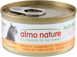 Almo Nature HFC Nourriture humide naturelle pour chat – Thon et crevettes, paquet de 24 (24 x 70 g)