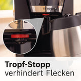 Bosch MyMoment TKA6M273 Machine à expresso à filtre, carafe thermique 1 L, 8-12 tasses, système anti-goutte, porte-filtre rotatif, programme de détartrage, réservoir d'eau amovible, 1200 W, noir mat