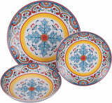 Service de table en porcelaine 18 pièces, 6 services d'assiettes différents, Andalousie