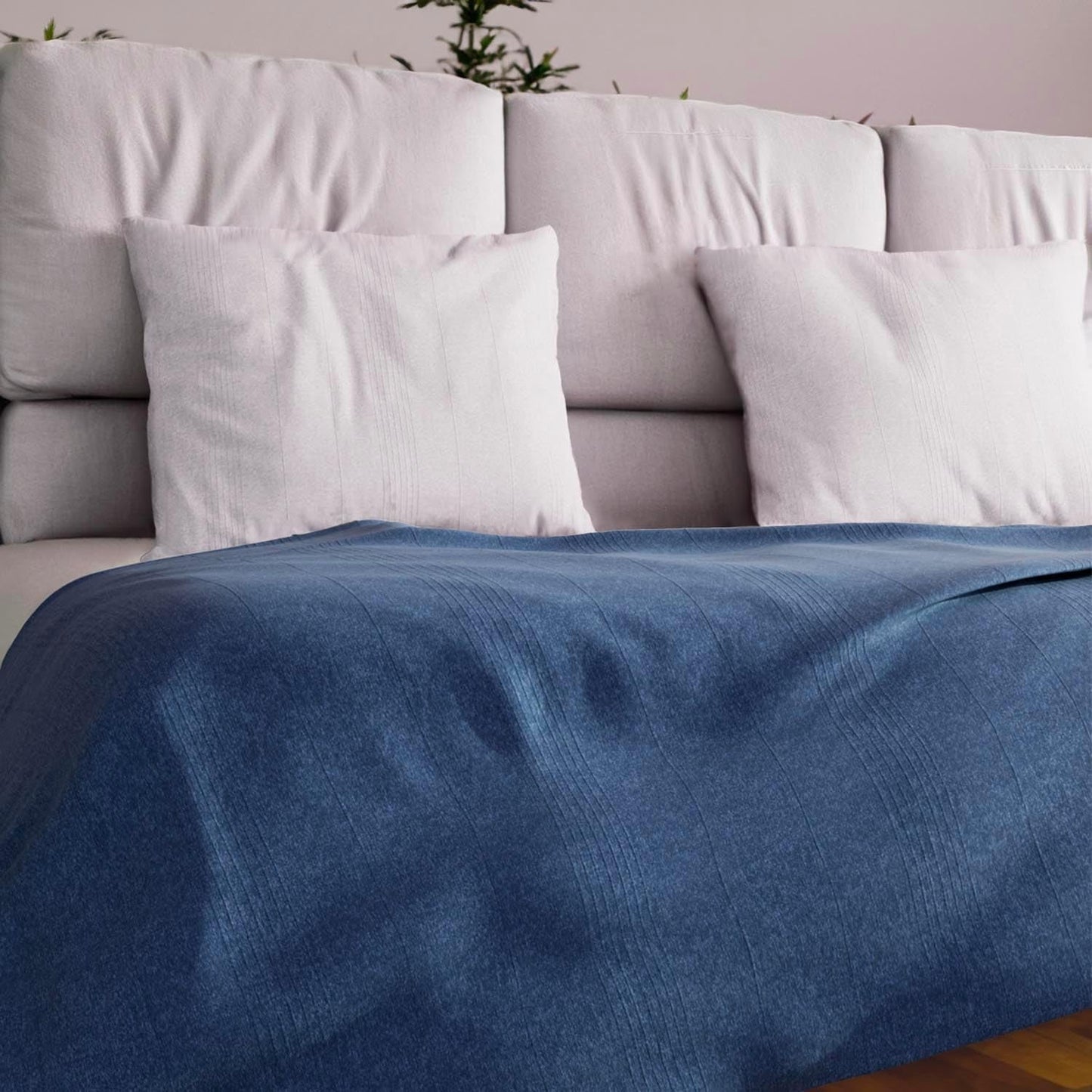 Soleil D'Ocre Adele, Housse Zigzag, Jeté du canapé, Polycoton, Bleu, 220 X 240 Cm Couettes et couettes Naty Shop Bleu 180 X 220 Cm