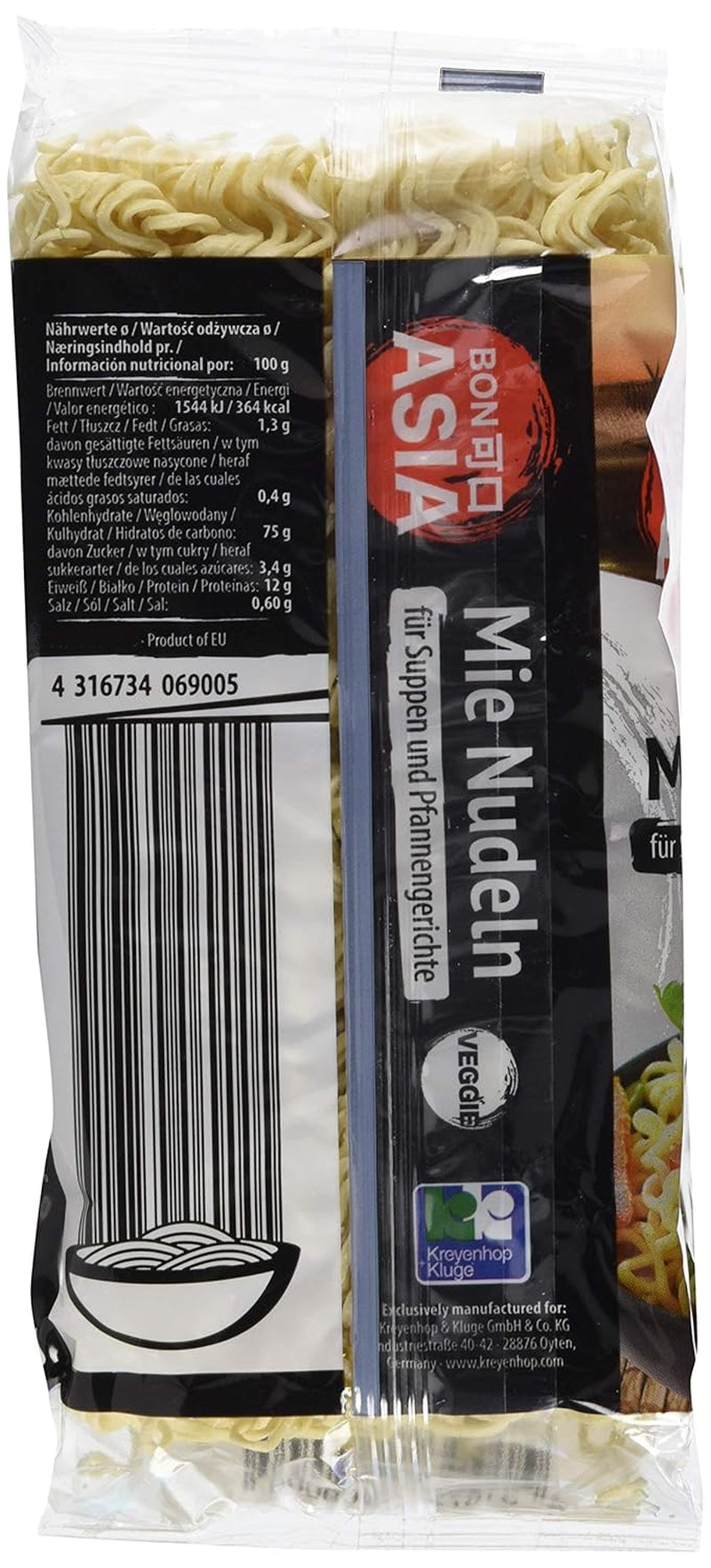BONASIA Mie Nouilles, sans Ei, 250 g