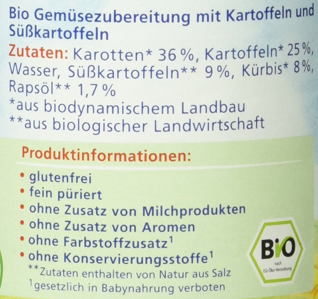 Légumes bio aux patates douces, dès 4 mois, 190g