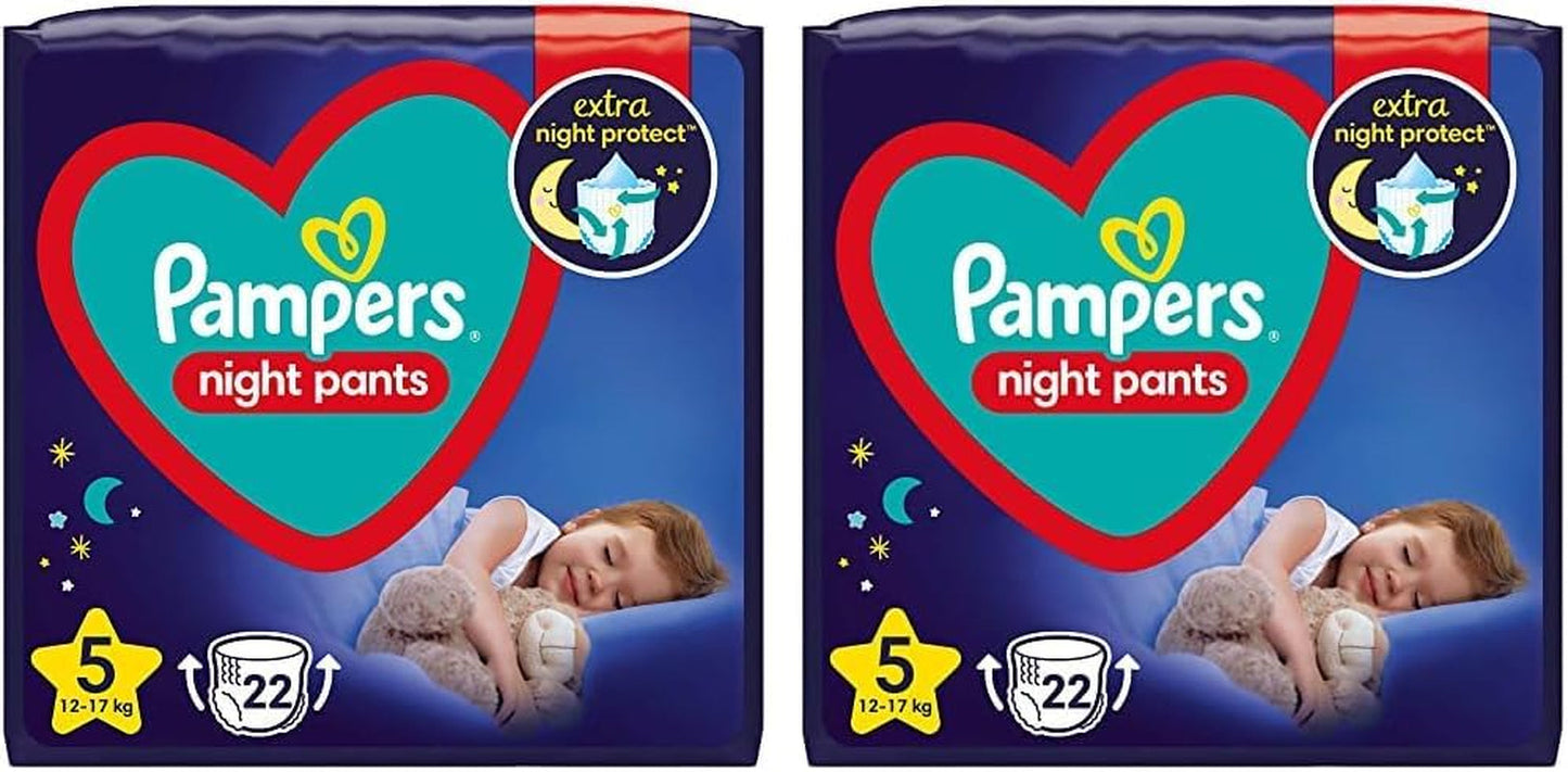 Couches Night Pants (ancienne version), taille 5, 22 pièces, 12 kg-17 kg (paquet de 2)