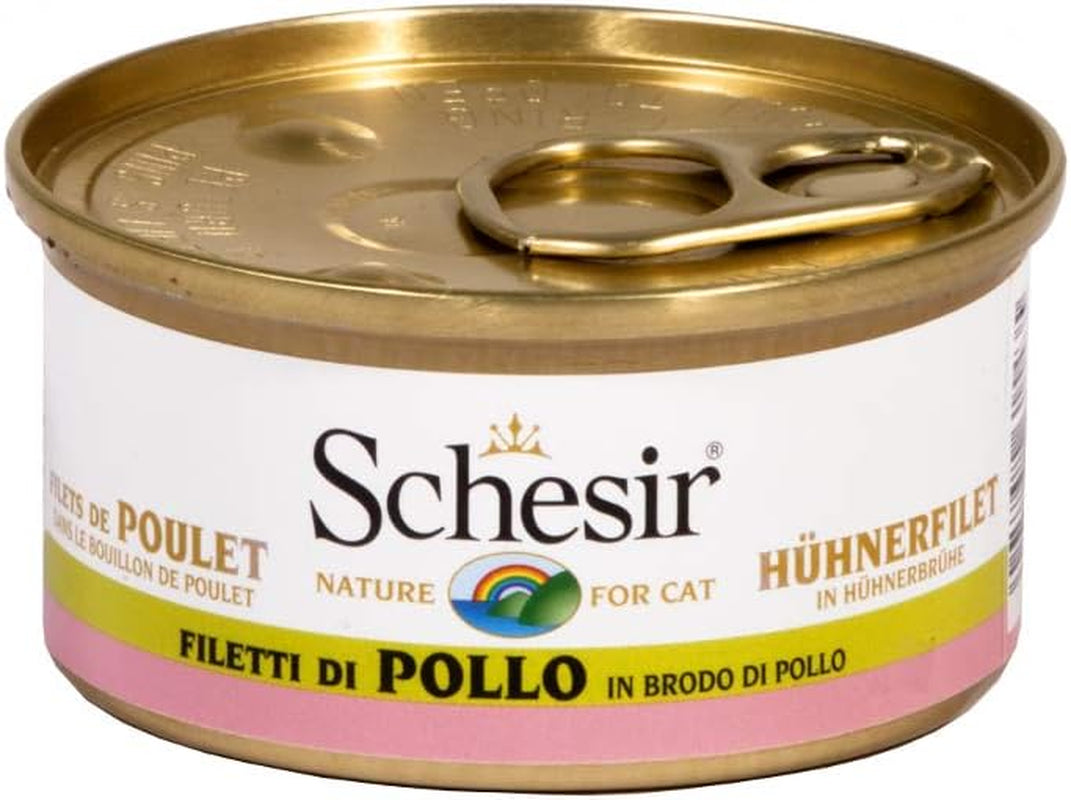 Filets de poulet pour chats en soupe, nourriture humide pour chats dans votre propre soupe, 24 boîtes x 70 g