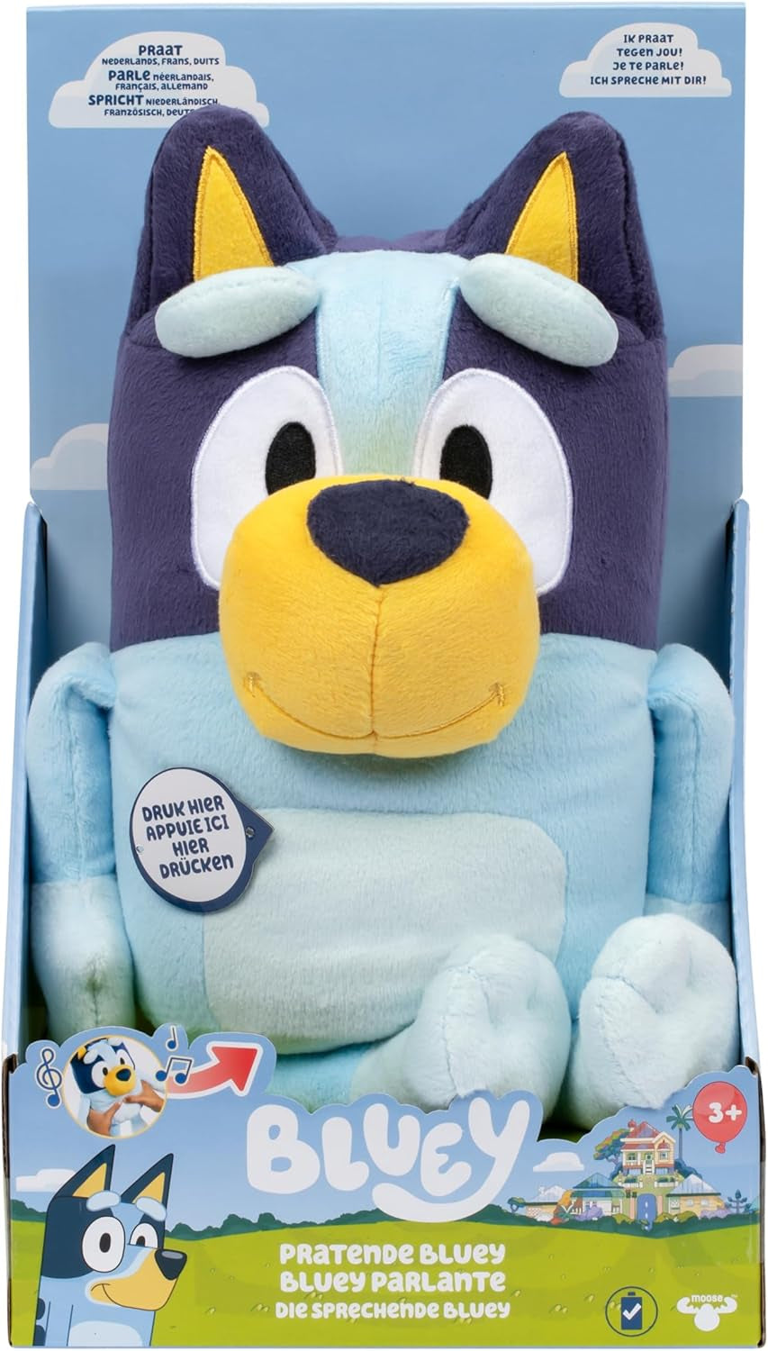 Bluey Peluche avec effets sonores, peluche fonctionnelle, peluche interactive, peluche parlante, peluche (33 cm) Naty Shop Dolls Titre par défaut