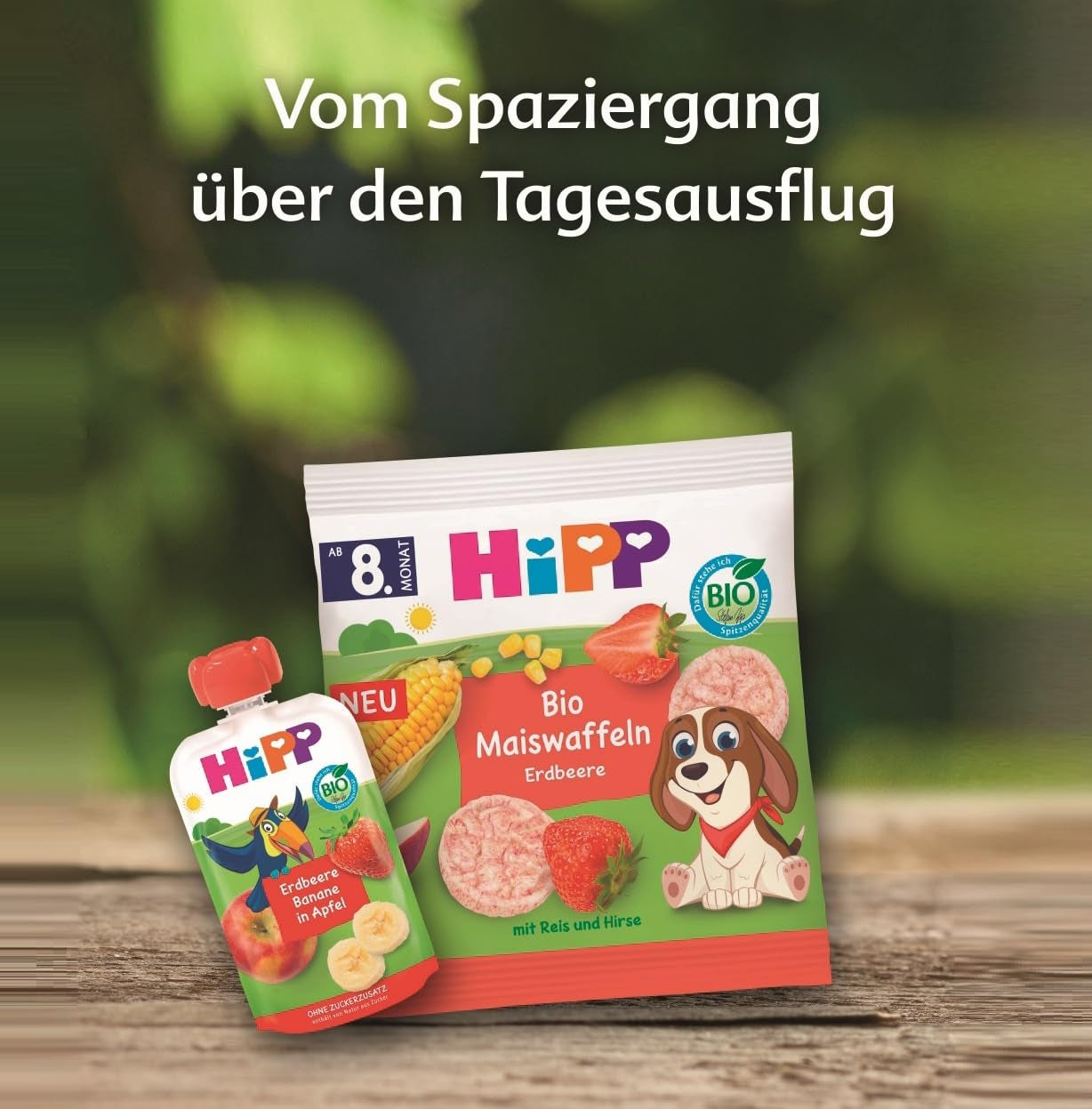 HiPP sachets de fruits bio, à presser, pomme, poire, banane - Anton Maimuta (8 x 100g), à partir de 1 an, 100% purée de fruits, sans sucre ajouté, vegan, meilleure qualité bio (pack de 2)