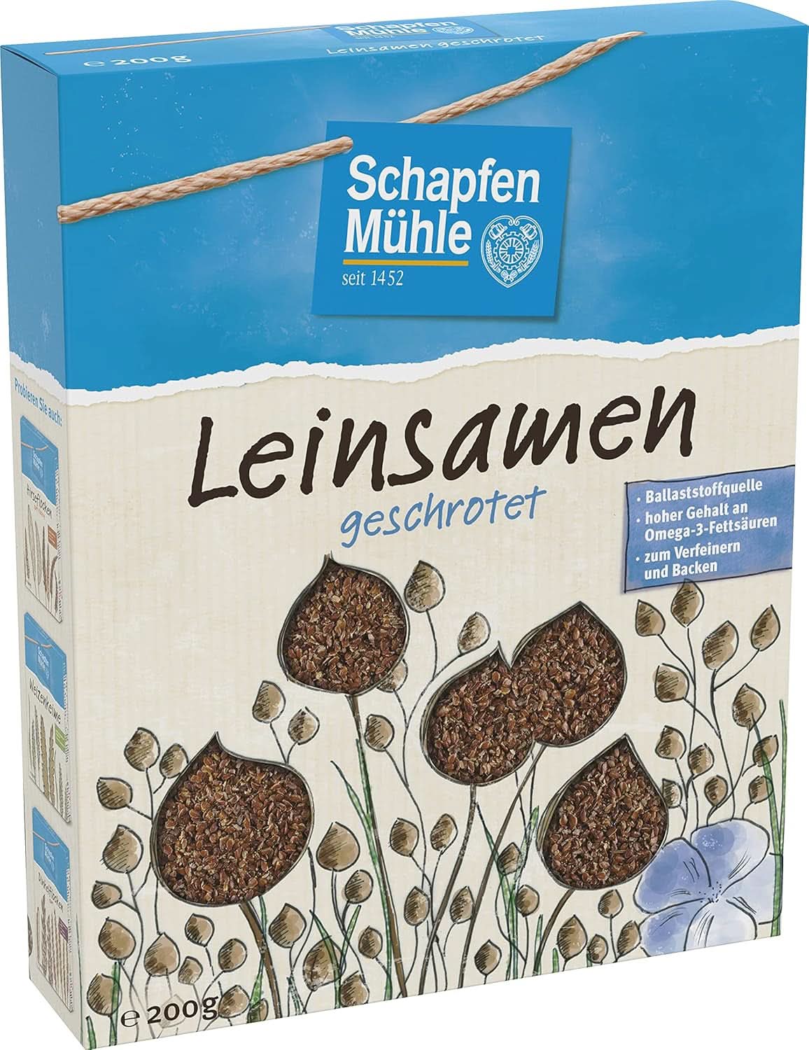 Schapfen Mühle Graines de lin, 200 grammes Céréales Naty Shop