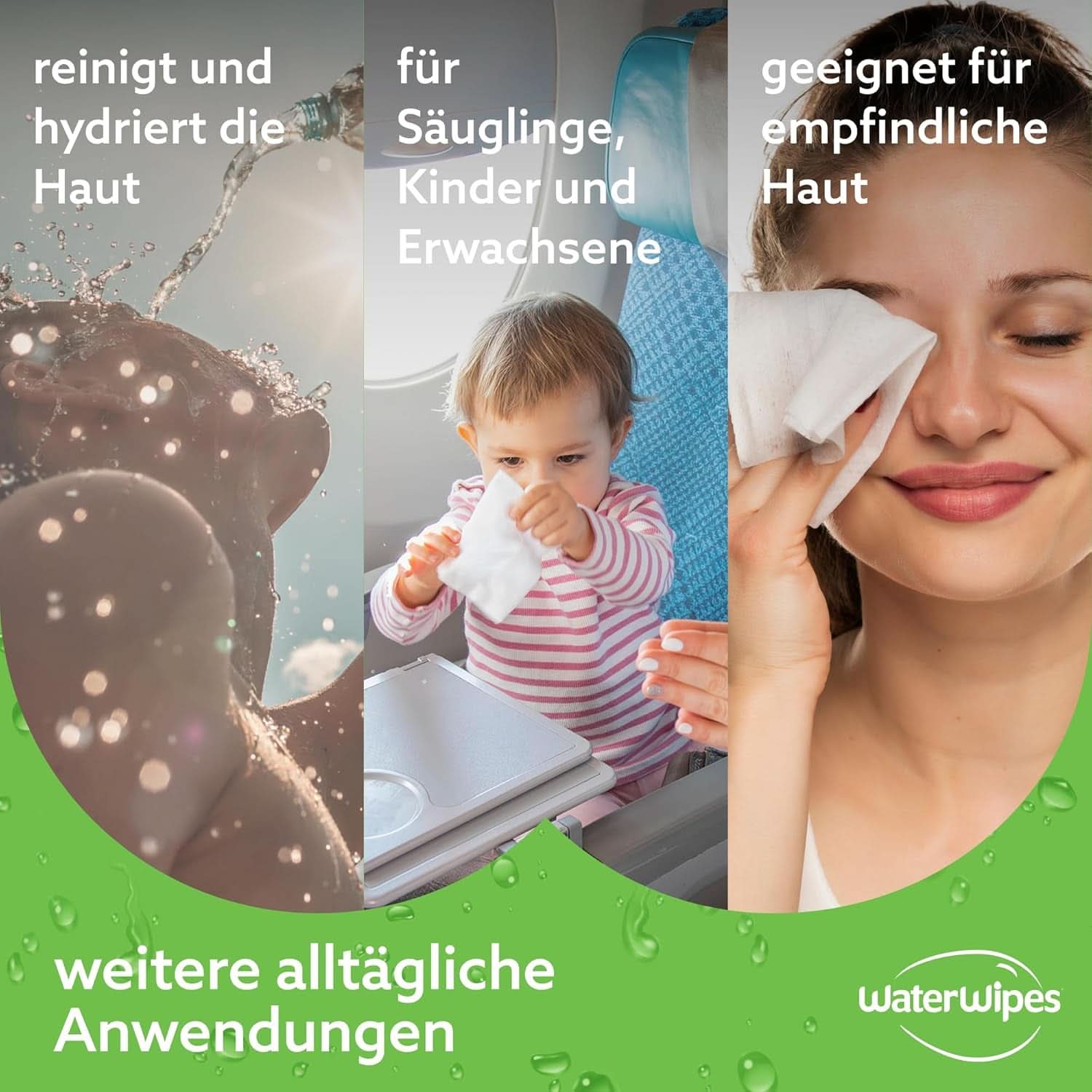 Waterwipes Lingettes hydratantes et nettoyantes pour bébé à 99% d'eau et d'extrait d'aloe vera Lingettes humides visage et corps Naty Shop