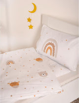 Herding Babybest Little Friends Winterbettwäsche, Kopfkissenbezug 40 X 60 Cm Mit Hoteleinschlag, Bettbezug 100 X 135 Cm, Mit Zwißwerfer, 100% Baumwolle/Flannel, Blanc, Twin Naty Shop
