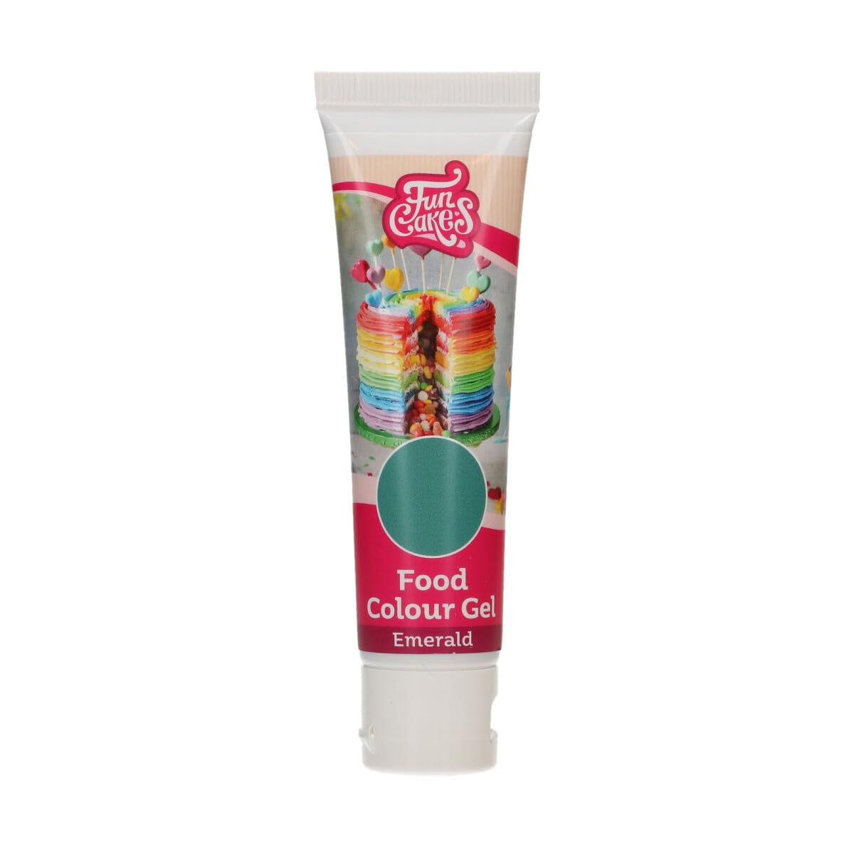 Funcakes Food Color Gel Emeraude : Colorant alimentaire très concentré pour pâte, crème, fondant et pâte d'amande. Dosage facile. Une seule goutte pour créer des couleurs vibrantes. Halal. 30g.