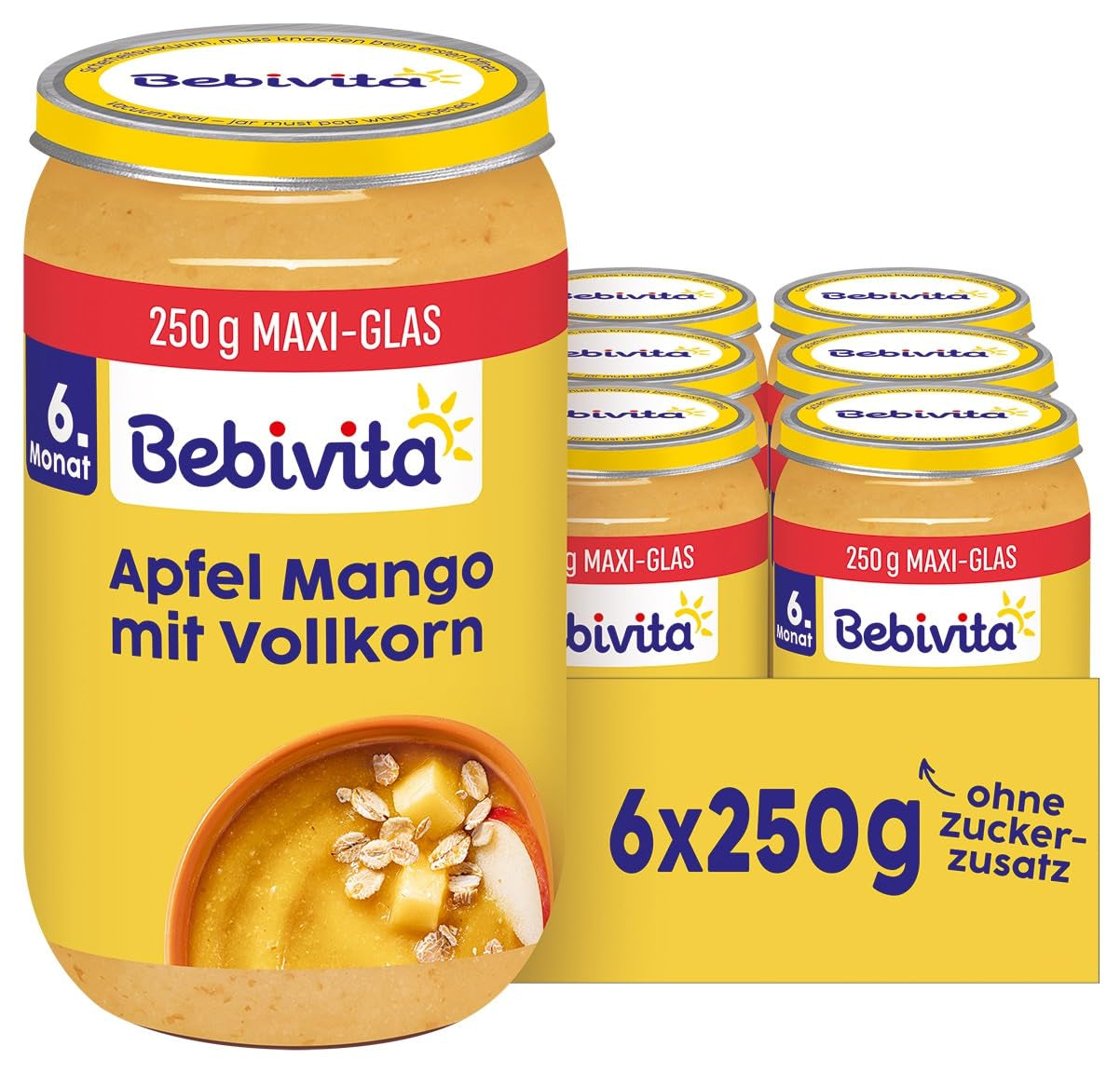 Fruits et céréales à la pomme, à la mangue et aux céréales complètes, 250g, paquet de 6 (6x250g)